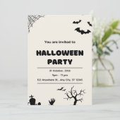 Invitation Fête d'Halloween moderne beige (Debout devant)
