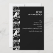 Invitation Fête d'Halloween moderne noir blanc élégant adulte (Dos)