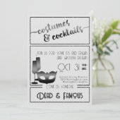 Invitation Fête d'Halloween moderne noir et blanc (Debout devant)