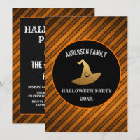 Fête d'Halloween moderne Orange et sorcière noire