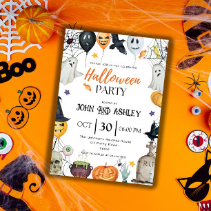 Invitation Fête d'Halloween moderne pour enfants et adultes