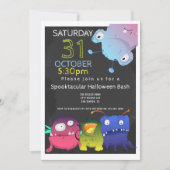 Invitation Fête d'Halloween Monster Bash Personnalisée (Devant)