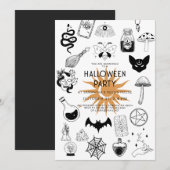 Invitation Fête d'Halloween Mystic Witchcraft (Devant / Derrière)