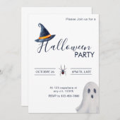 Invitation Fête d'Halloween neutre classique (Devant / Derrière)