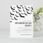 Invitation Fête d'Halloween noir blanc adulte (Debout devant)