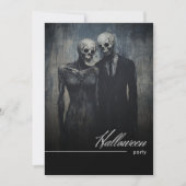 Invitation Fête d'Halloween noir et blanc foncé ghoulish Coup (Devant)