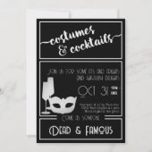 Invitation Fête d'Halloween noir moderne (Devant)