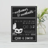 Invitation Fête d'Halloween noir moderne (Debout devant)