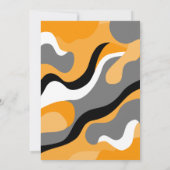 Invitation Fête d'Halloween Noir Moderne, Blanc Orange (Dos)