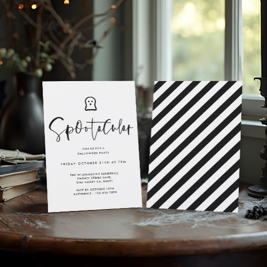 Invitation Fête d'Halloween noir Spootaculaire