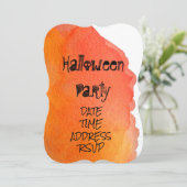 Invitation Fête d'Halloween orange et noir (Debout devant)