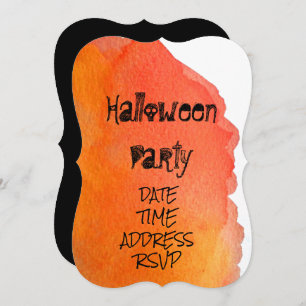 Invitation Fête d'Halloween orange et noir
