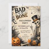 Invitation Fête d'Halloween osseuse (Devant)