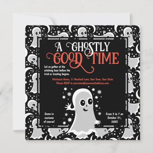 Invitation Fête d'Halloween ou Maison hantée (Devant)