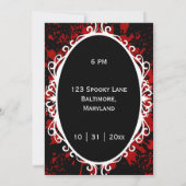 Invitation Fête d'Halloween Party Gothique Sang Éclaboussé Va (Dos)