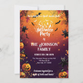 Invitation Fête d'Halloween personnalisée avec chats noirs et (Devant)