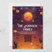 Invitation Fête d'Halloween personnalisée avec chats noirs et (Dos)