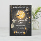 Invitation Fête d'Halloween personnalisée avec Fantômes et lu (Debout devant)