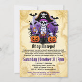 Invitation Fête d'Halloween Pirate squelette effrayant (Devant)
