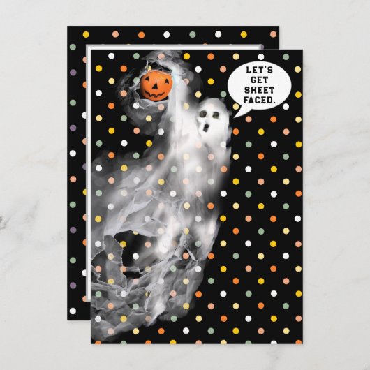 Invitation Fête d'Halloween pour adultes (Devant / Derrière)