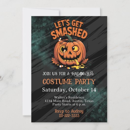 Invitation Fête d'Halloween pour adultes (Devant)