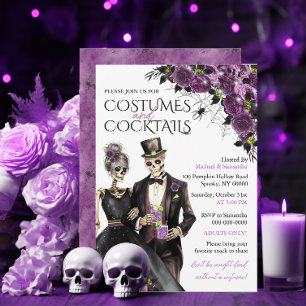 Invitation Fête d'Halloween pour adultes : Costumes et Cockta
