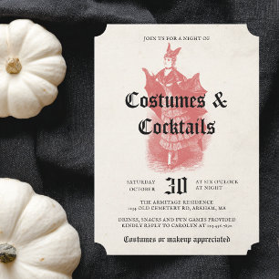 Invitation Fête d'Halloween pour adultes, Dame Chauve-Souris