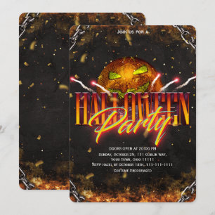 Invitation Fête d'Halloween pour adultes Disco Citrouille