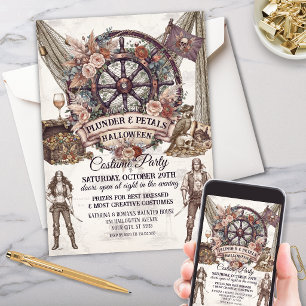 Invitation Fête d'Halloween pour adultes élégante et vintage