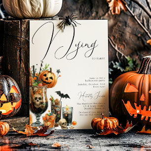 Invitation Fête d'Halloween pour adultes en mourant de faire 