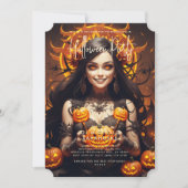 Invitation Fête d'Halloween pour adultes sorcière gothique Ja (Devant)