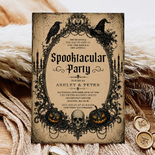 Invitation Fête d'Halloween pour adultes Spooktacular Crâne V