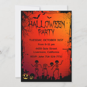 Invitation Fête d'Halloween pour adultes Tombe de Chauve-Sour