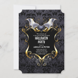 Invitation Fête d'Halloween pour adultes Vampire gothique Vin