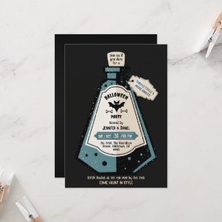 Invitation Fête d'Halloween pour adultes Vintage Chauve-souri