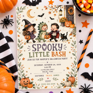 Invitation Fête d'Halloween pour enfants à l'aquarelle Spooky
