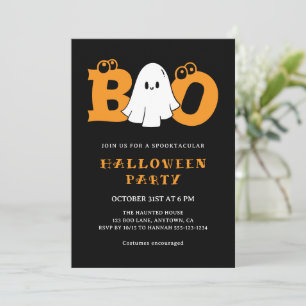Invitation Fête d'Halloween pour enfants amusante avec fantôm