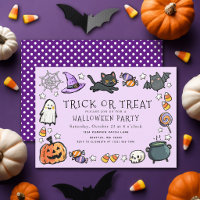 Fête d'Halloween pour enfants au crayon Trick or T