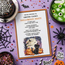 Fête d'Halloween pour enfants Chat noir mignon Cit