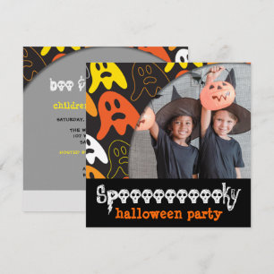 Invitation Fête d'Halloween pour enfants Fantômes effrayants