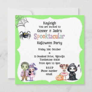 Invitation Fête d'Halloween pour enfants mignonne 1