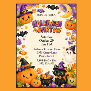 Invitation Fête d'Halloween pour enfants mignons