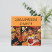 Invitation Fête d'Halloween pour enfants vintage Costume rétr (Debout devant)