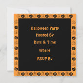 Invitation Fête d'Halloween pour enfants vintage Costume rétr (Dos)