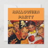 Invitation Fête d'Halloween pour enfants vintage Costume rétr (Devant)