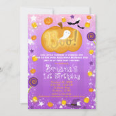 Invitation Fête d'Halloween pour le 1er anniversaire Violet e (Devant)