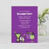 Invitation Fête d'Halloween pour les boissons Déplaisantes (Debout devant)