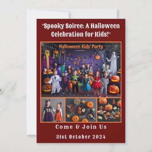 Invitation Fête d'Halloween pour les enfants (Devant)