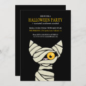 Invitation Fête d'Halloween pour maman chatte éffrayante (Devant / Derrière)
