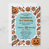 Invitation Fête d'Halloween pour tout-petits au thème citroui (Devant)